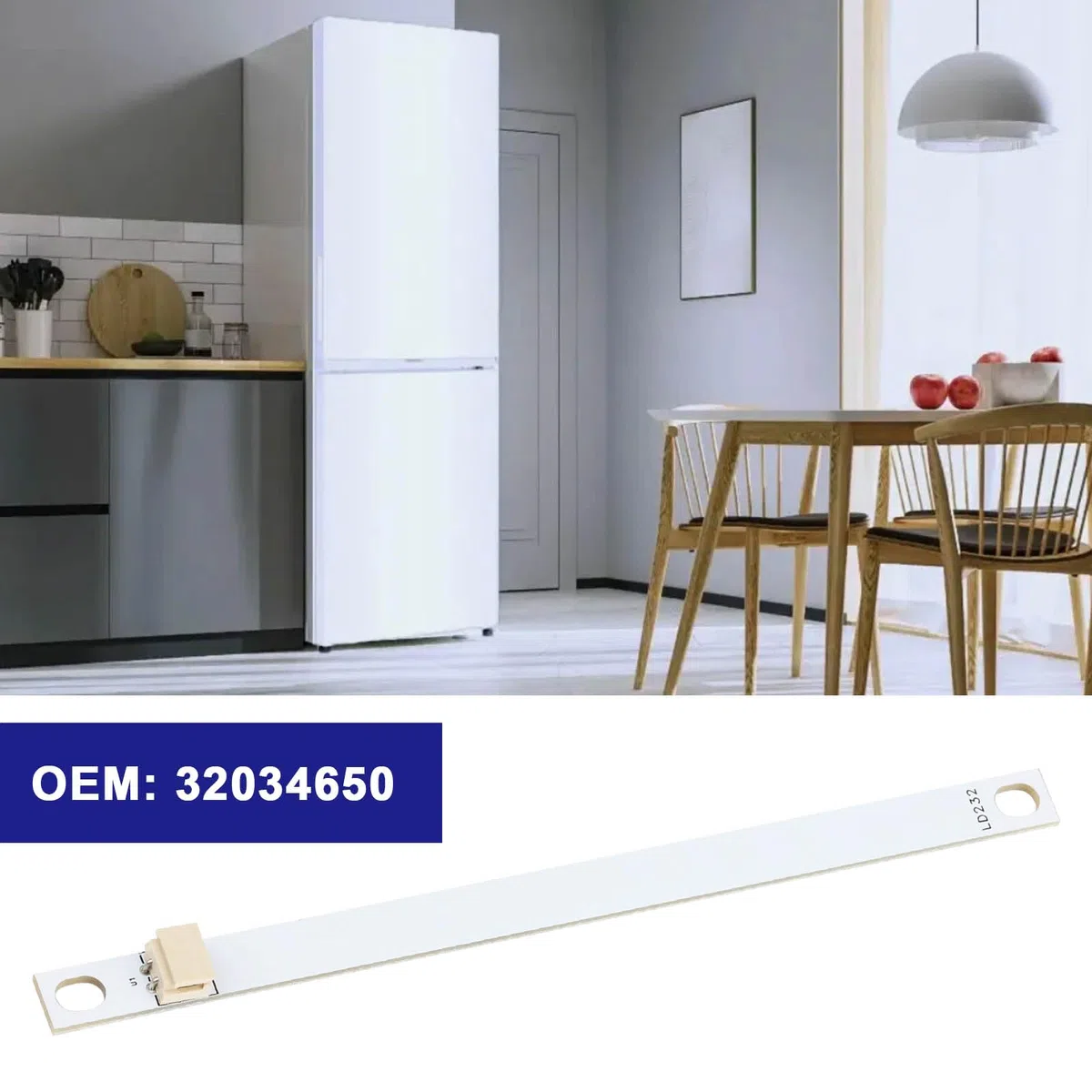 EMSea Tira de Luces LED para Frigorífico 32034650 T35 Compatible con Candy Frigorífico