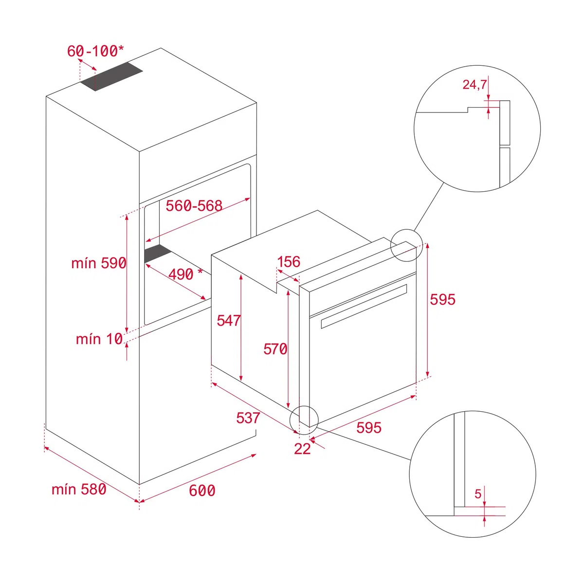 Teka HLB 8400 - Horno Multifunción SurroundTemp, 9 Funciones de Cocinado, Sistema de Limpieza Teka HydroClean, Calentamiento Rápido, Color Cristal Negro