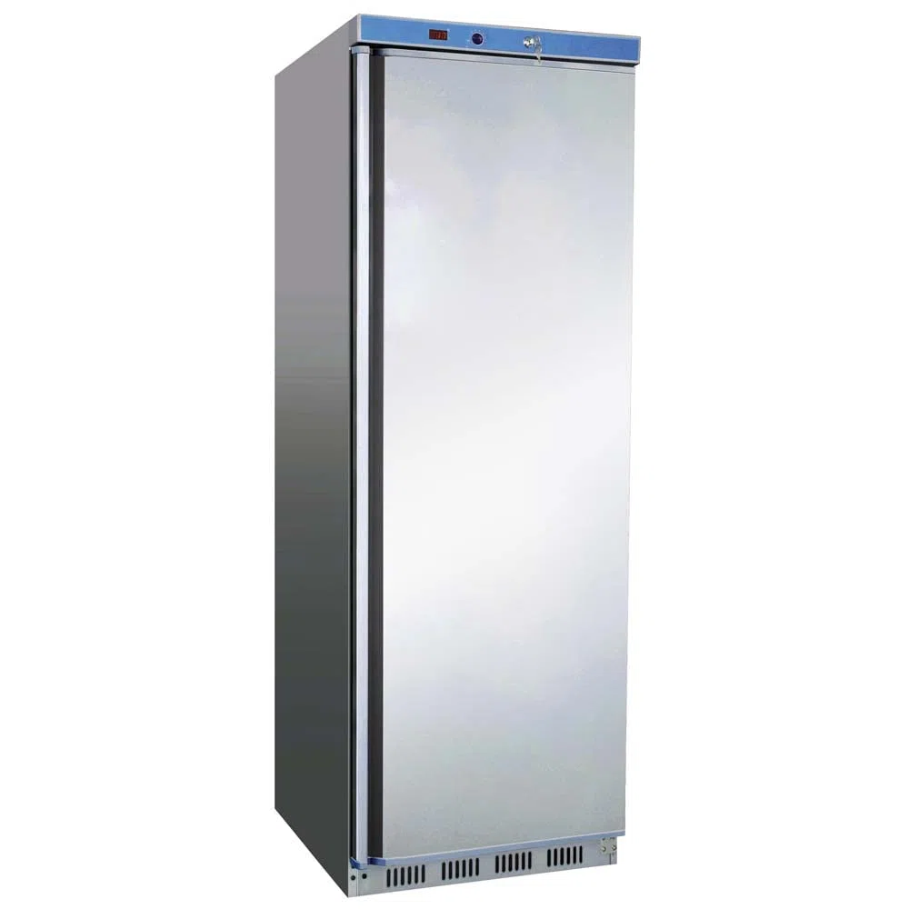 MBH - Nevera vertical profesional INOX para hostelería. Frigorífico industrial 400 litros acero inoxidable para bar y restaurante.