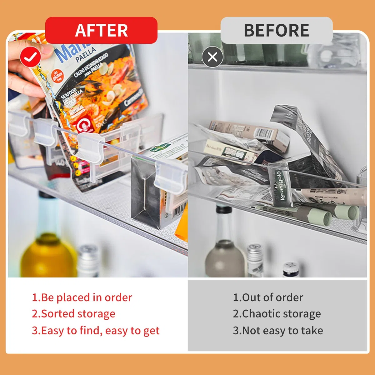 30 Piezas Separadores para frigorífico,Ajustables Organizador Frigorifico Separadores Puerta Lateral, Congelador, Huevos, Frutas, Bebidas y Alimentos - Accesorio de Almacenamiento para Nevera