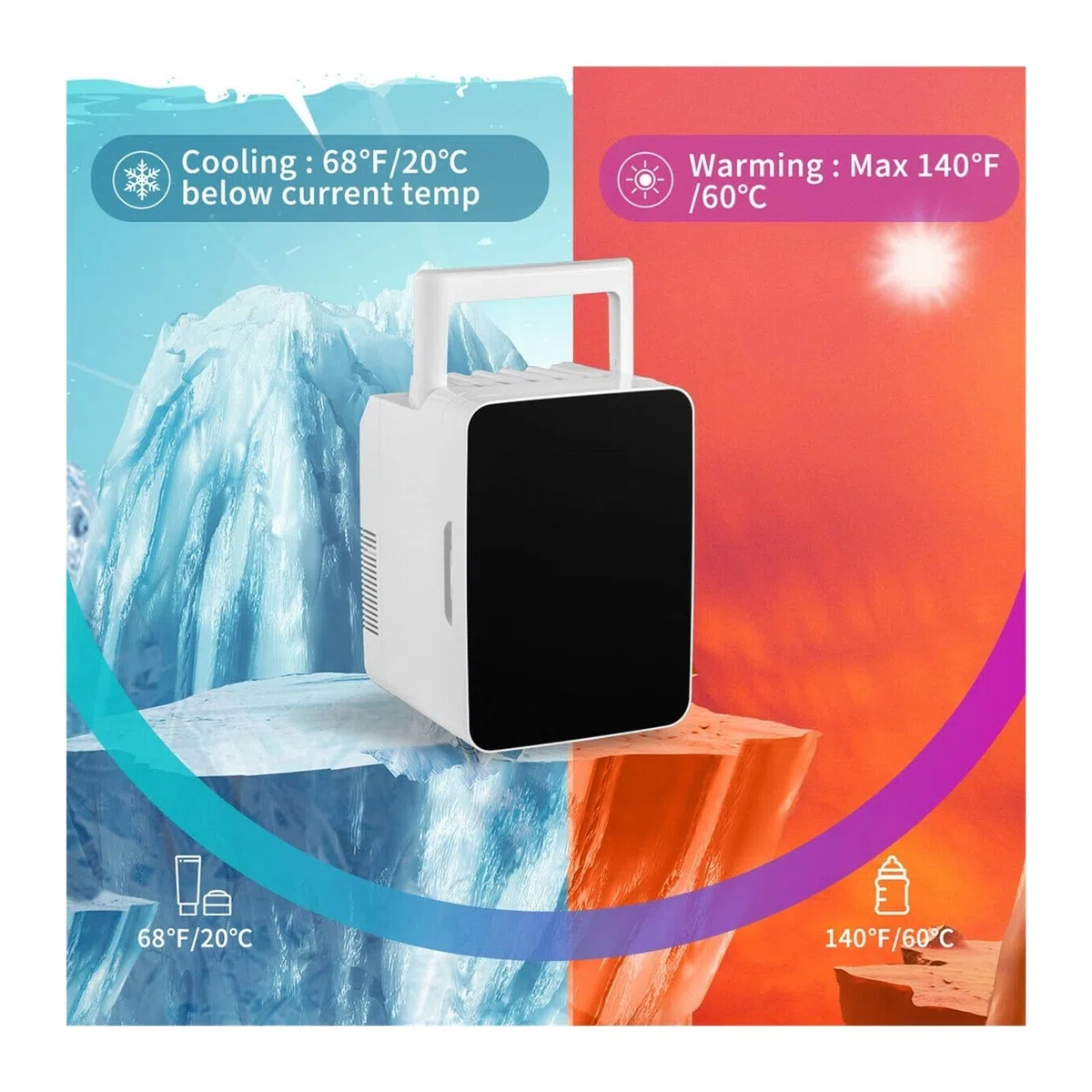 10L 15L Mini Maquillaje Nevera Coche Refrigerador Congelador Refrigerador amp;Calentador for uso doméstico en automóvil Almacenamiento de bebidas cosméticas for el cuidado de la piel(10L Black 1)