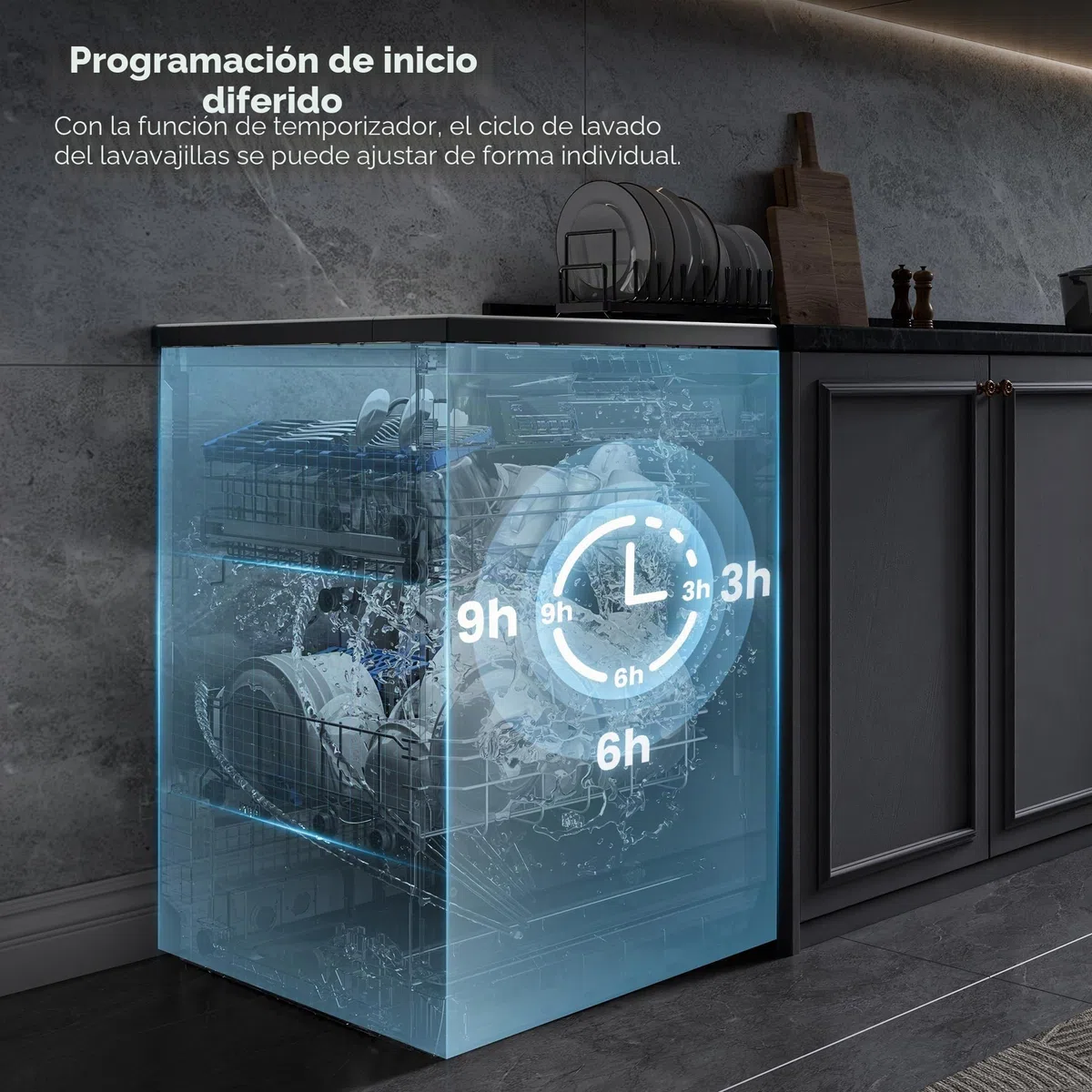 Midea SF 3.60N PRO Lavavajillas, 14 servicios, wifi, lavavajillas de instalación libre, empotrable, 5 modos de limpieza, 47 dB, inicio diferido 3/6/9 h, acero inoxidable, plata