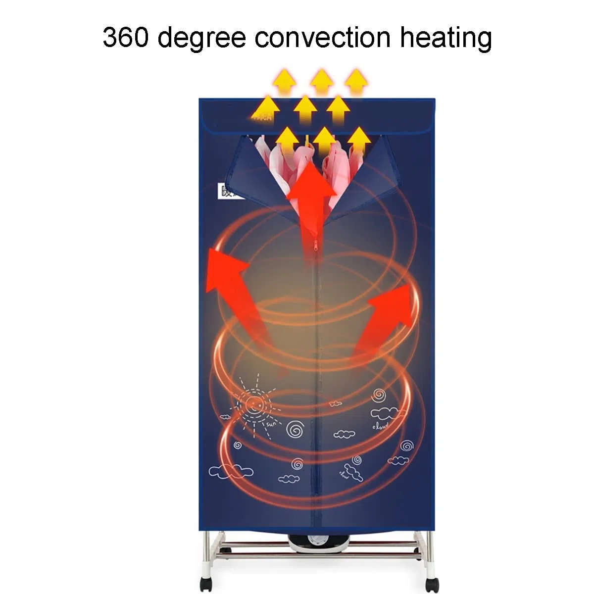 Secadoras portátiles, secadora de ropa eléctrica con estante de 3 niveles, miniestante de secado de 1000 W, secadoras de ropa, bajo nivel de ruido, temporizador automático de 180 minutos, máquina de s