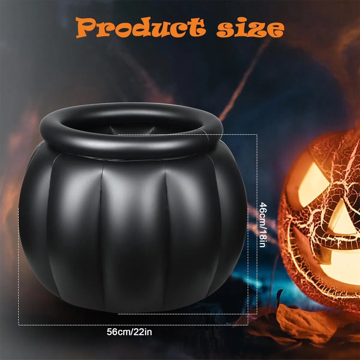 Enfriador Inflable para Bebidas, Inflable para Bebidas con Caldero Temático De Fiesta, Contenedor Grande Negro para Dulces 56x46 cm para Comedor BBQ Playa Picnic Cocina