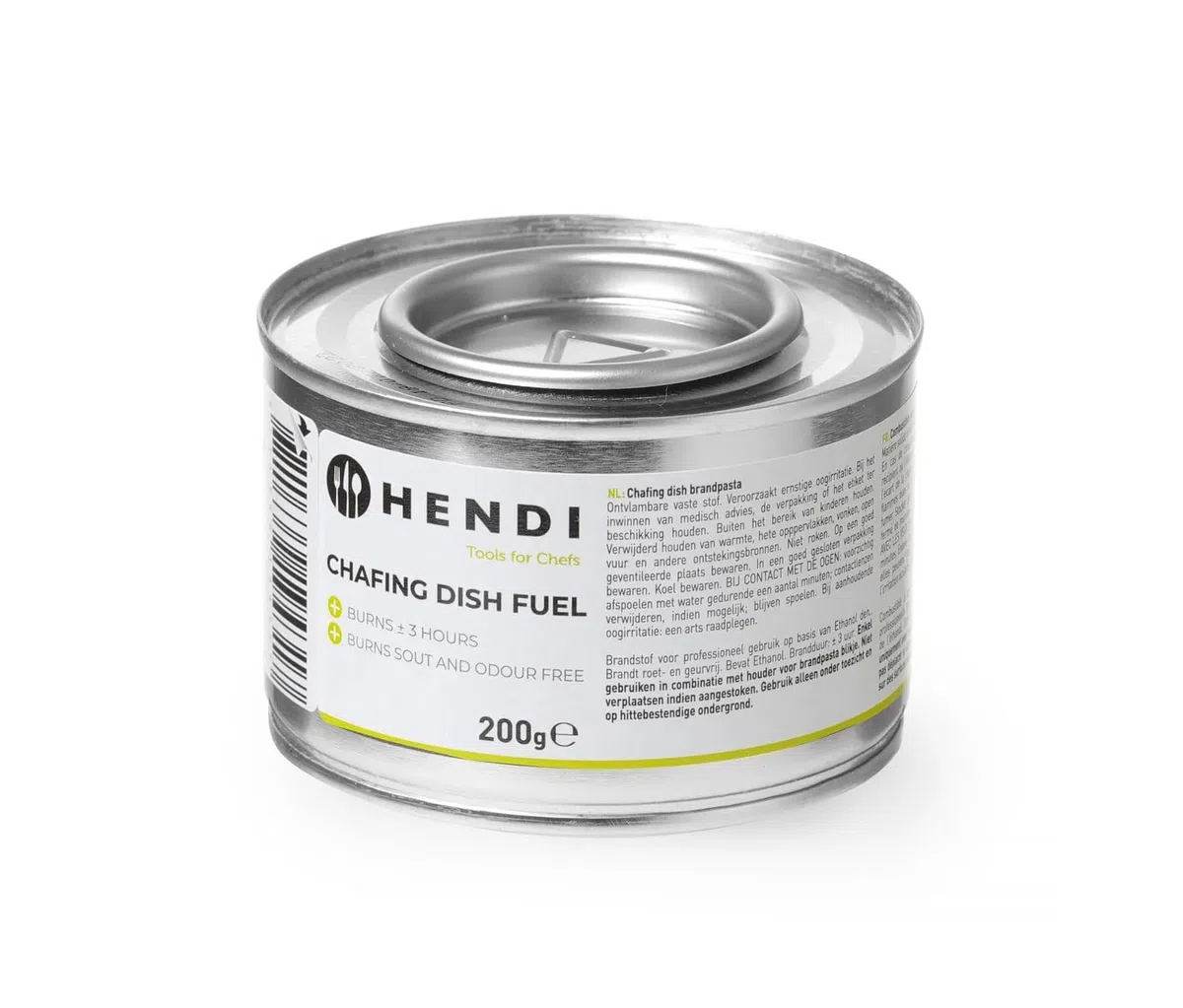 HENDI Pasta combustible para chafing dish, sin hollín y sin olor, combustión aprox. 3 horas, lote de 12 latas de 200 g