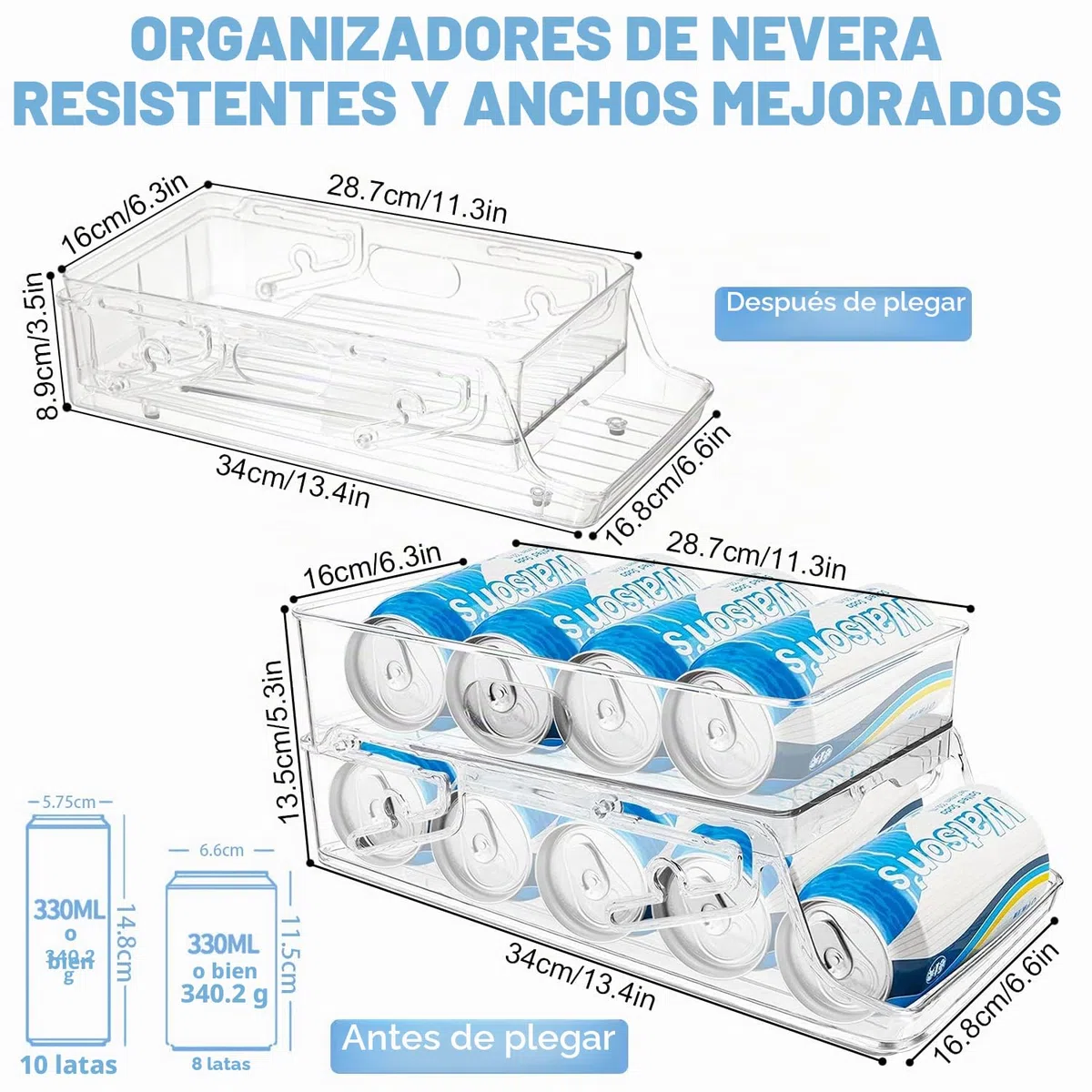 1 dispensador automático de latas para nevera, organizador de almacenamiento transparente para refrigerador, bebidas, cerveza, refrescos, para nevera, cocina, armario, encimera, 1 unidad