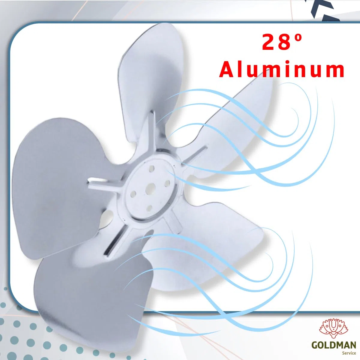 GOLDMAN SERVICE | Recambio Aspas Metálicas de Aluminio para Motor Fan Ventilador Botellero | Compatible Grandes Marcas | Diámetro Ø200mm