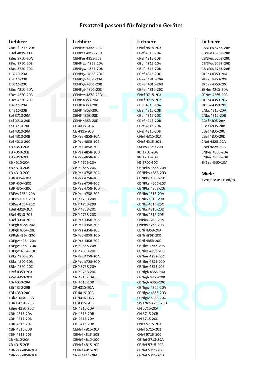 DL-pro Filtro de carbón activado Filtro redondo adecuado 45mm para Liebherr 9096342 para la combinación de refrigerador y congelador frigorífico