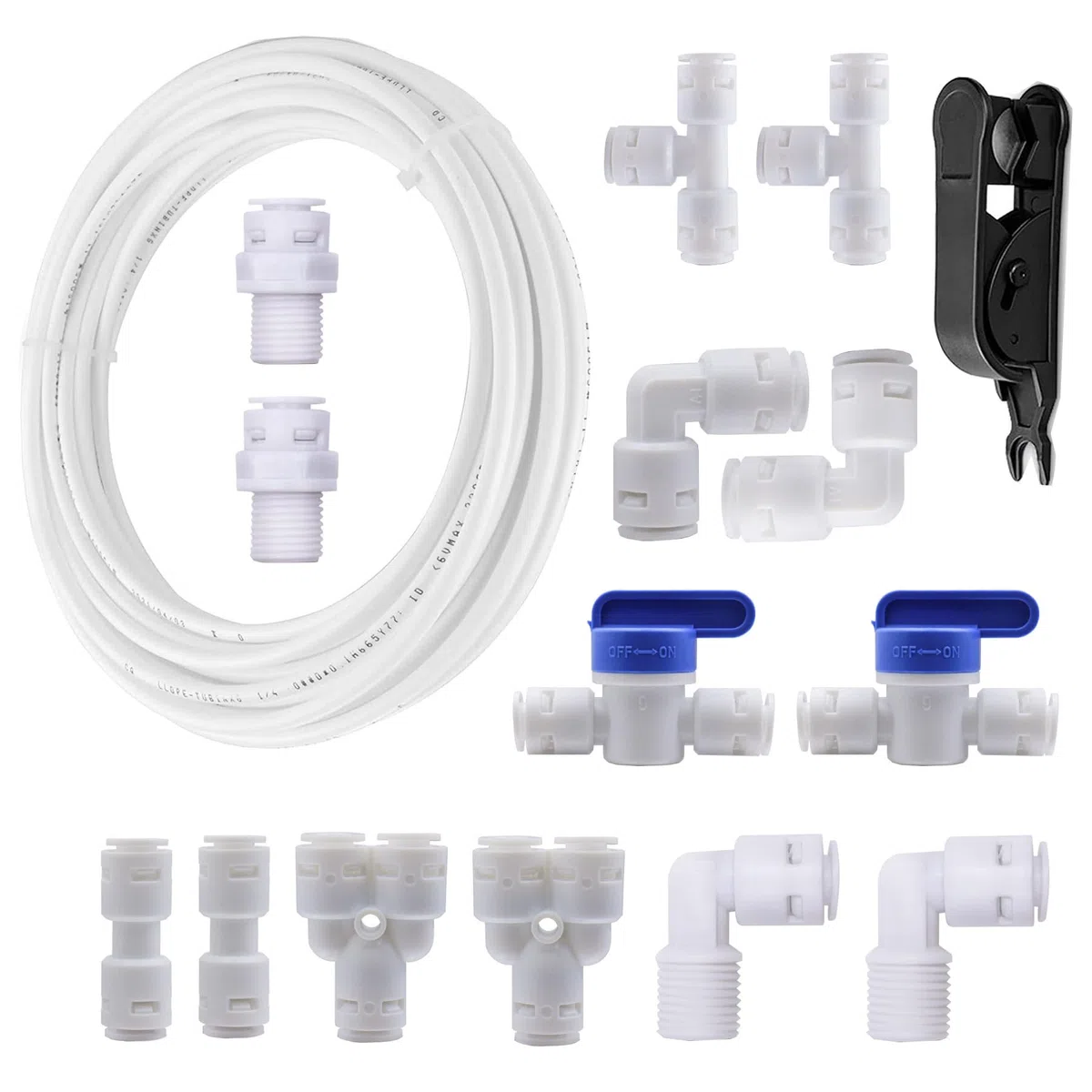 HUAZIZ Manguera de Suministro de Agua Universal de 10 M, Kit de Conector de Manguera de Refrigerador de 3/8 ", Tubo de Filtro, Piezas y Accesorios de Refrigerador Europeo/Americano