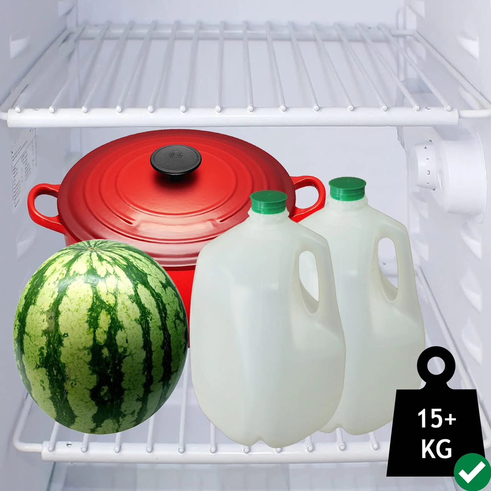 SPARES2GO Universal Estante Refrigerador Congelador Ajustable, Recubierto de plástico, Brazos extensibles (Blanco)