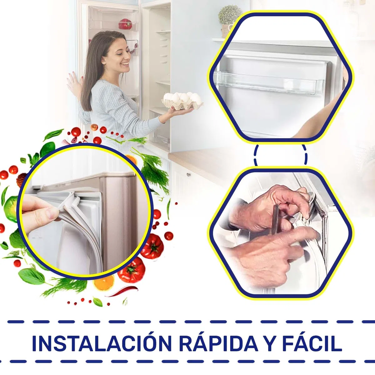 Junta Puerta Frigorifico de 2 m Apta para Congelador Fabricada en PVC Flexible - Garantía de 10 Años - MONTERAL