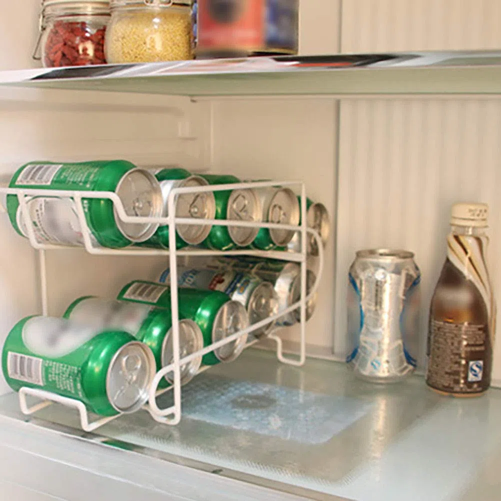 Dispensador de latas de doble capa, estante de almacenamiento, soporte para frigorífico, bebidas, soporte para latas de frigorífico, estantería de doble lata, estantería para frigorífico,