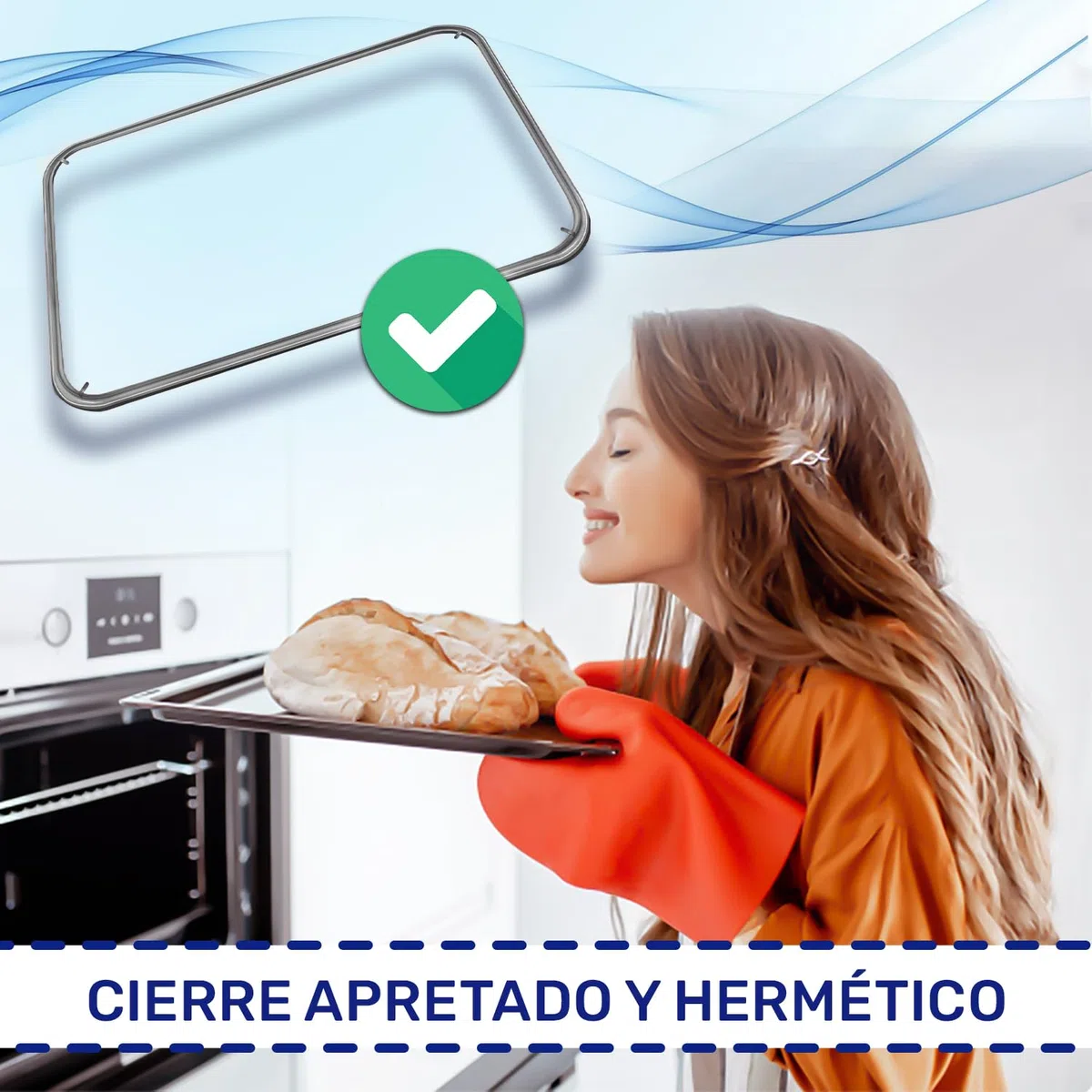 Goma Horno 450x340 mm con Código Original 00754066 754066 00658558 para Bosch para Siemens para Neff para Balay para Constructa - 4 Ganchos - Garantía de 10 Años - MONTERAL