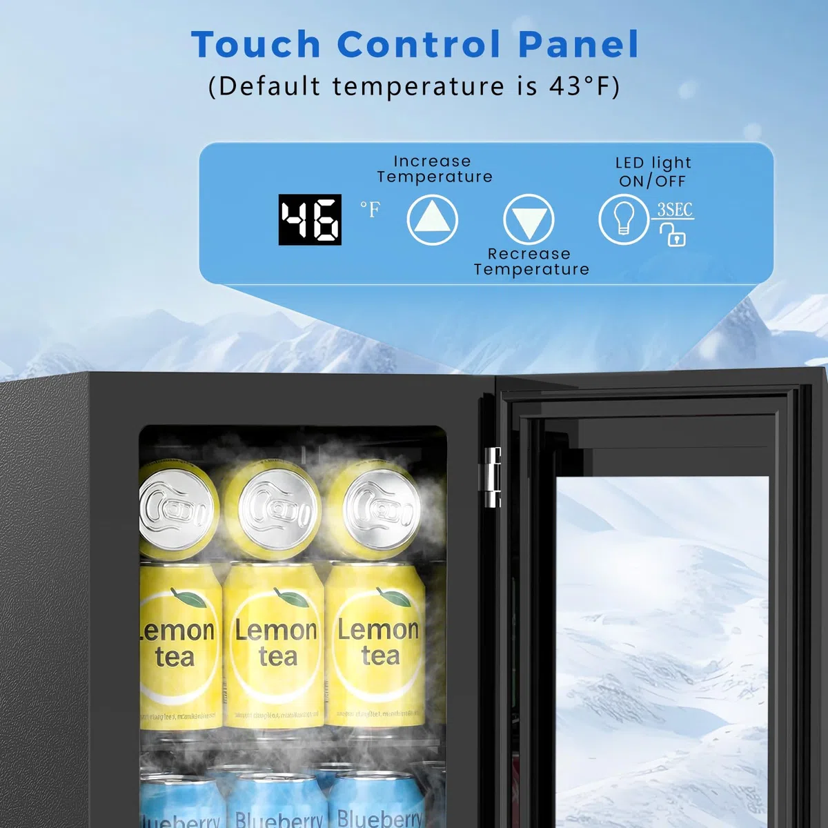 COWSAR - Refrigerador de bebidas con 24 latas, refrigerador de vino pequeño termostato digital ajustable, luz LED, refrigerador de bebidas no empotrado para el hogar, bar y oficina