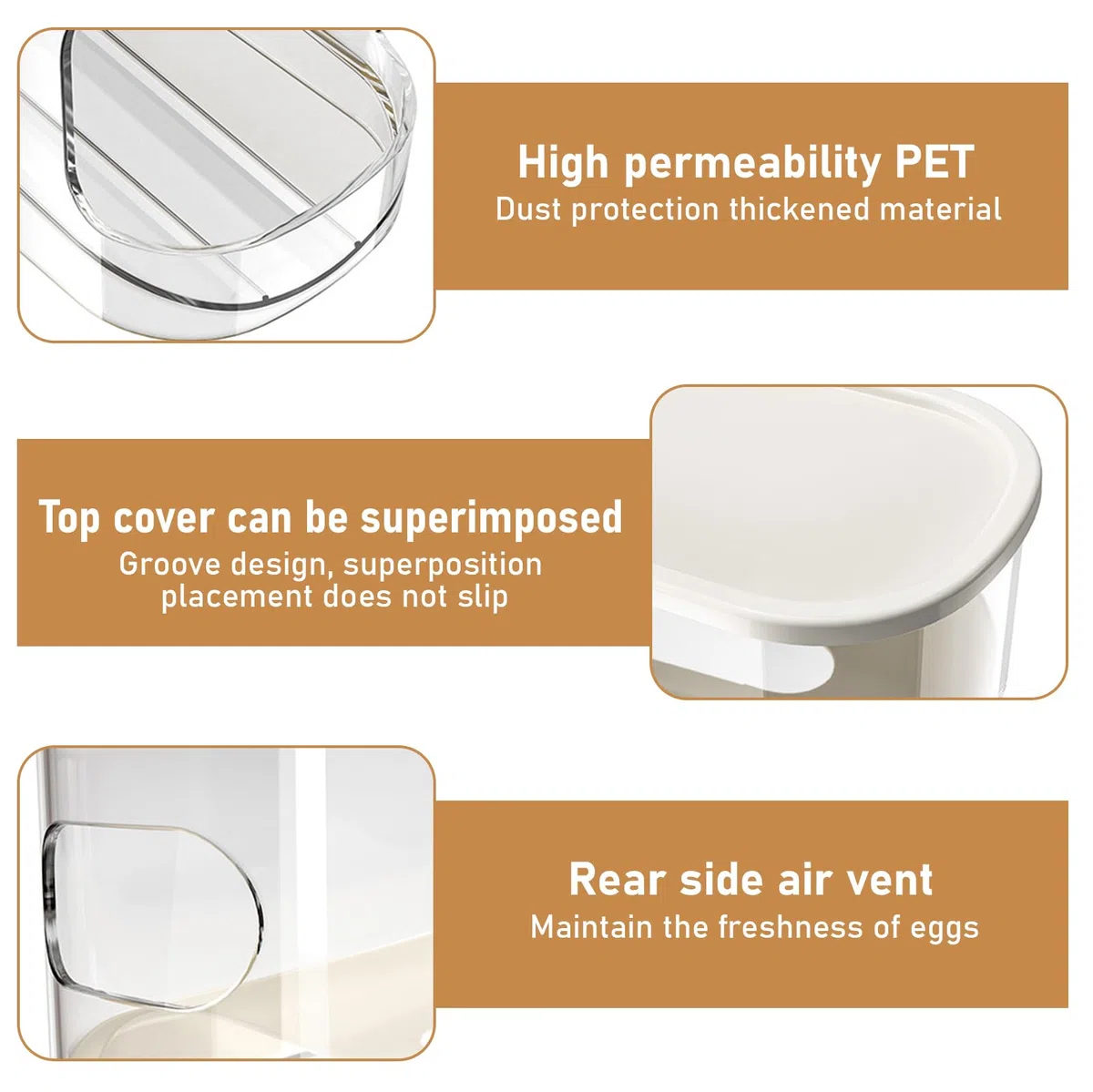 Soporte para huevos para frigorífico, PRITOK 2 capas automático para frigorífico, dispensador de huevos enrollable, organizador de huevos apilable, dispensador de huevos de plástico transparente,