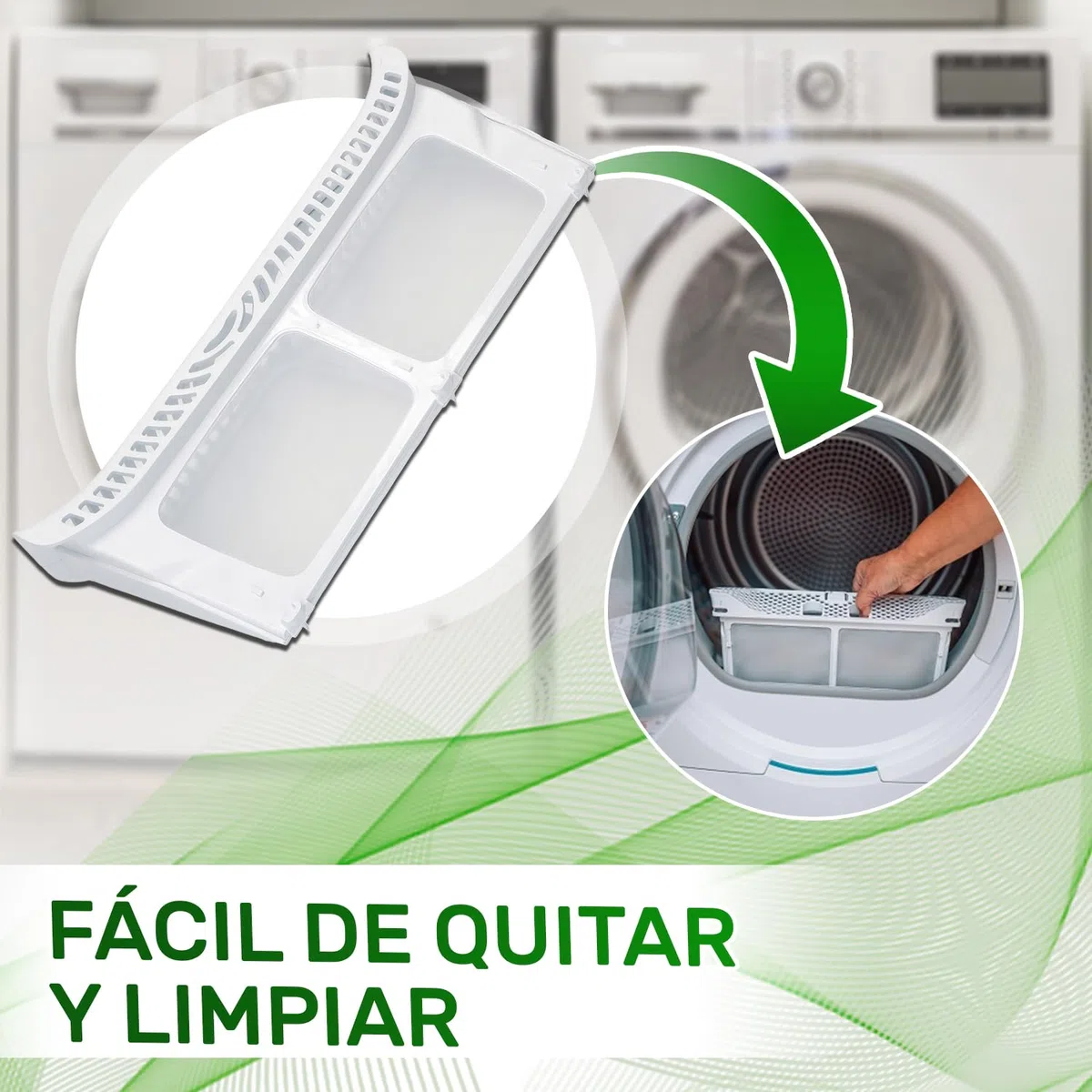 Filtro Pelusas para Secadora 295x139x65 mm con Código Original C00728379 C00286864 488000728379 482000023267 para Indesit para Ariston para Philips para Whirlpool - Garantía de 5 Años - ONIX TECH