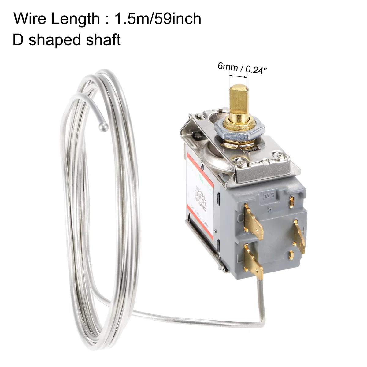 sourcing map Refrigerador Termostato Temperatura Control WDF20 3 Pasadores 6A para Refrigeración Cable Congelador