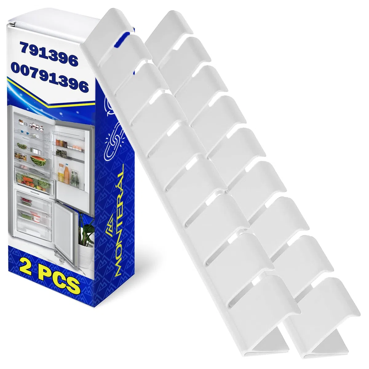 2 Piezas Portabotellas para Estante Botellero Frigorifico 310x35x40 mm con Código Original 00791396 791396 00655264 00654512 para Bosch para Siemens - MONTERAL