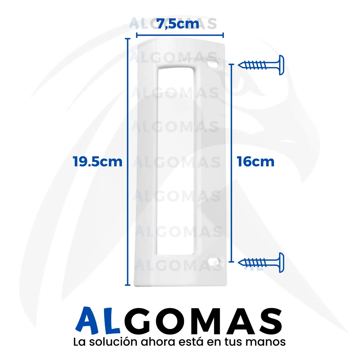 ALGOMAS® 2 Tiradores de frigorífico adaptable a Balay, Bosch. LG, Lynx, Crolls | Distancia entre tornillos 16cm | 93613 | 00093613