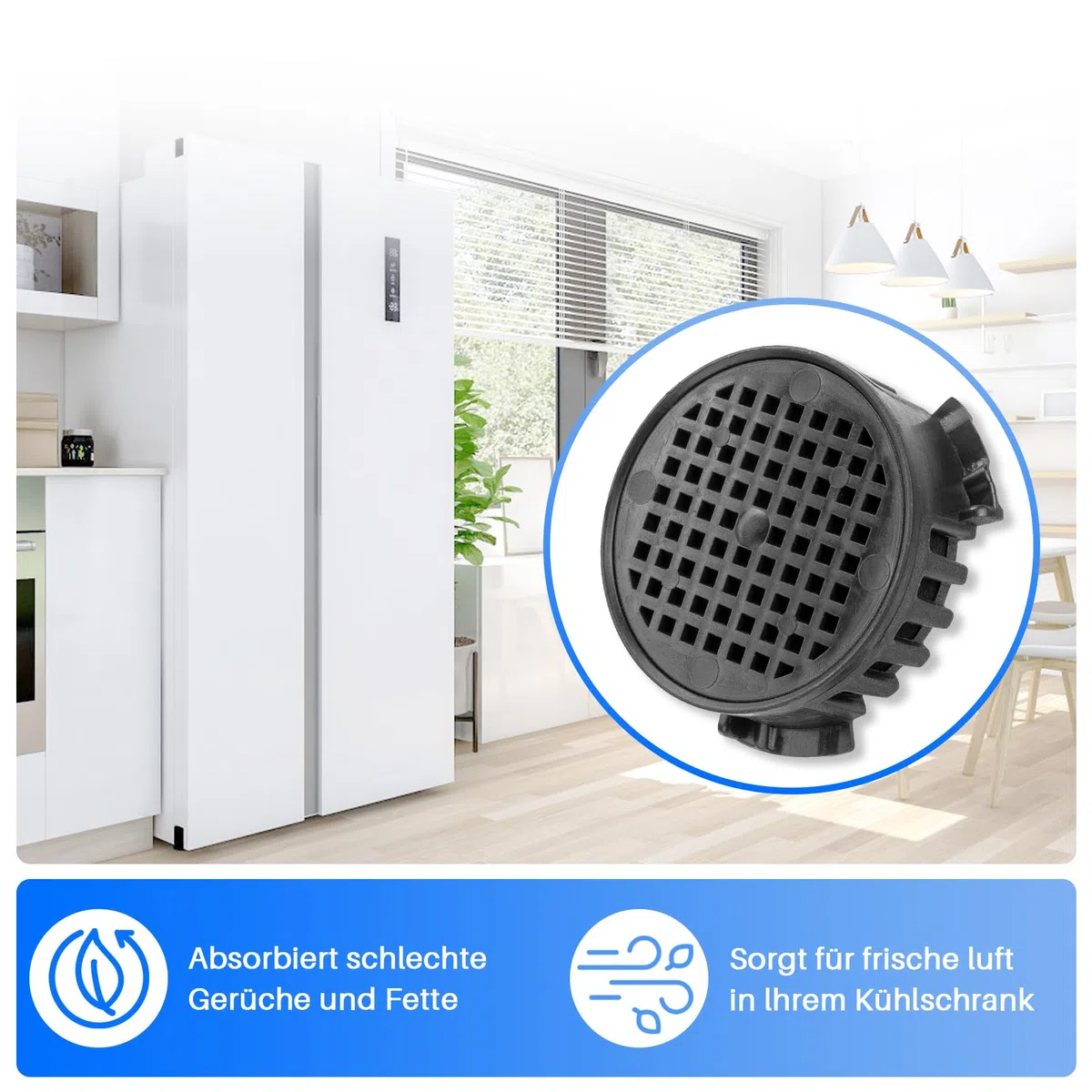 2 filtros de carbón activo para frigorífico Liebherr 9096342 9881116, filtro Fresh Air para Miele 10806820, diámetro de 45 mm, filtro de carbono redondo