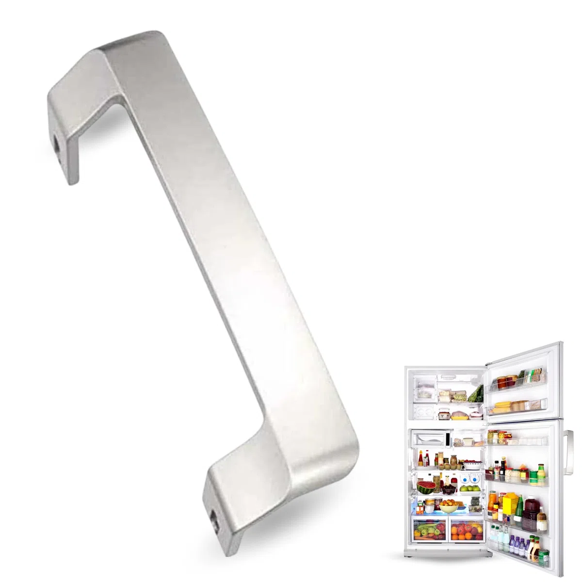 CHEFZOCO Tirador de puerta para nevera y congelador, Mango frigorífico, Distancia entre tornillos de 23 cm, Longitud del tirador de 26 cm, Compatible con Beko, Código original 4900060500 4900061200