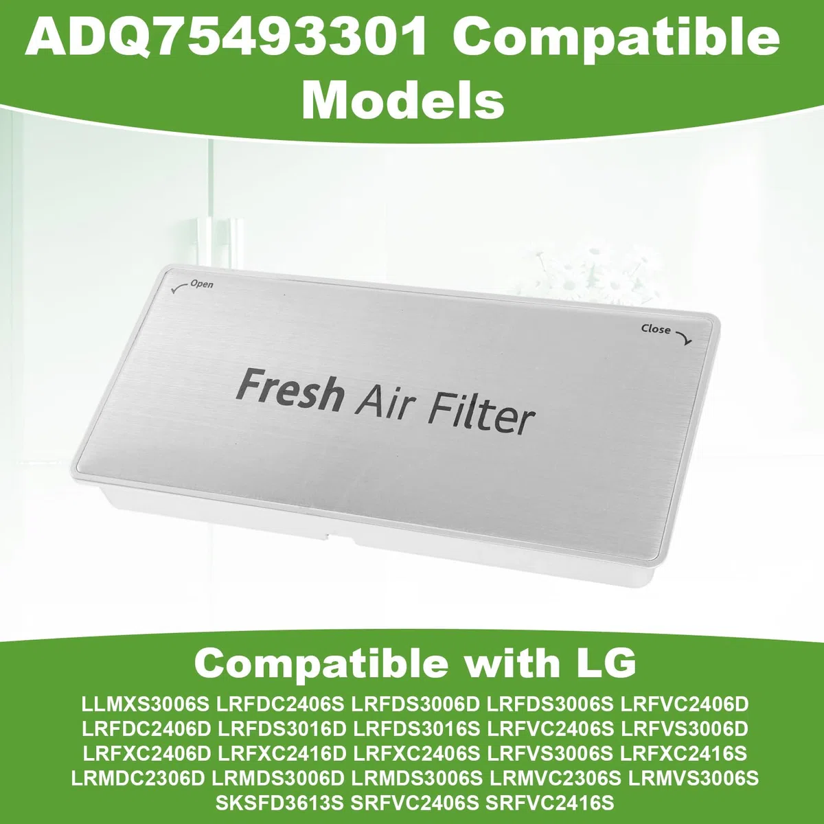 ADQ75493301 Cubierta Filtro de Aire Refrigerador para LG, Reemplazo Cubierta Filtro de Aire Fresco Compatible con LG Refrigeradores LRMVS3006S LRMDS3006S LRMVC2306S LRMDC2306D