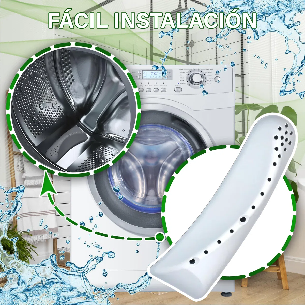 3 Piezas Aleta de Tambor de Lavadora 180x53 mm con Código Original 41021913 para Candy para Hoover - Garantía de 5 Años - ONIX TECH