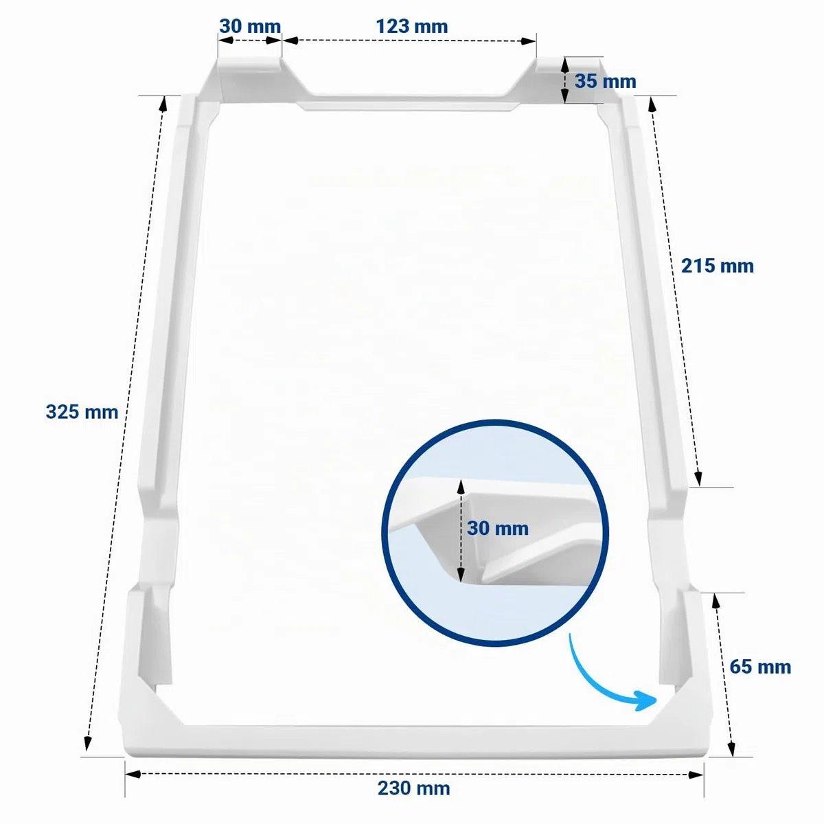 Marco de fijación para recipiente refrigerador 230 x 35 x 325 mm Bosch 00640496