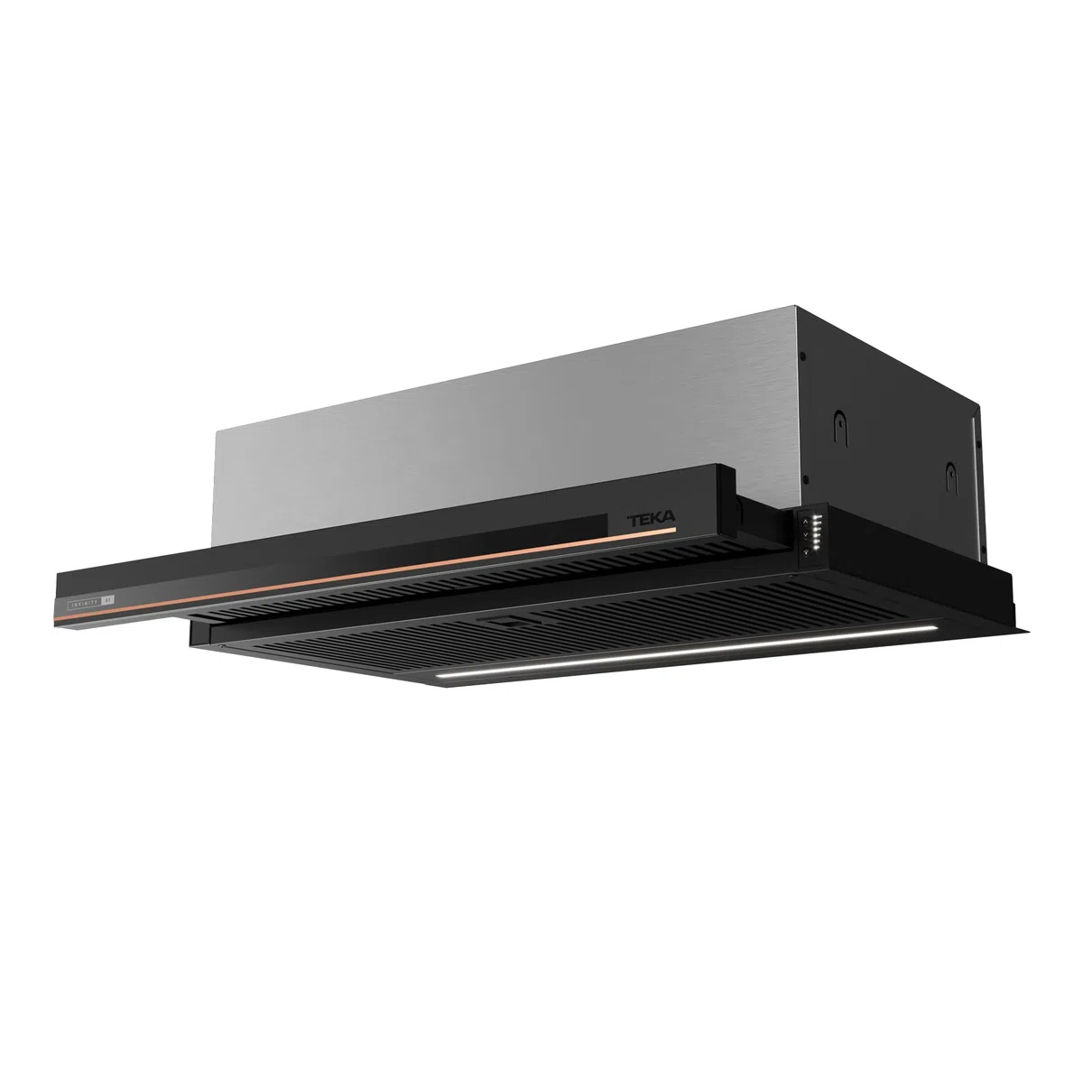 TEKA Campana Extractora Extraíble 60 cm, 5+1 Velocidades, Motor EcoPower, Acabado Negro Mate, Mandos Electrónicos, Compatible con recirculación, CNL 6415 PLUS G1