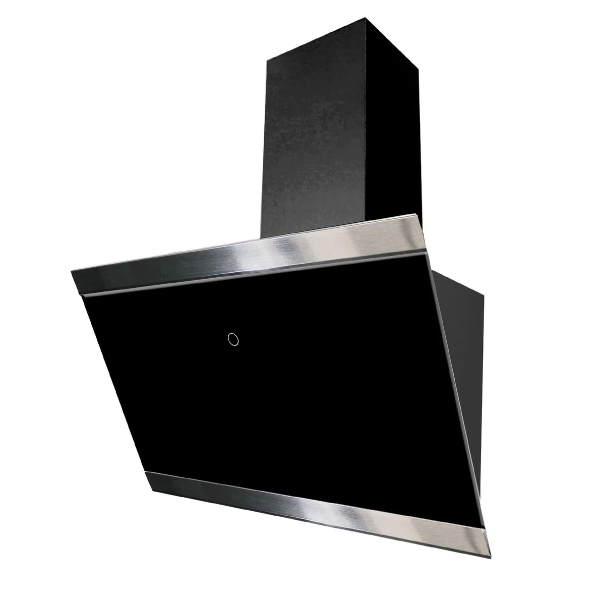 Respekta campana extractora cabeza libre/campana inclinada 60cm / pantalla de vidrio, marco de acero inoxidable en negro/función de extracción y recirculación de aire / CH89060S / A++ / 39–59 dB