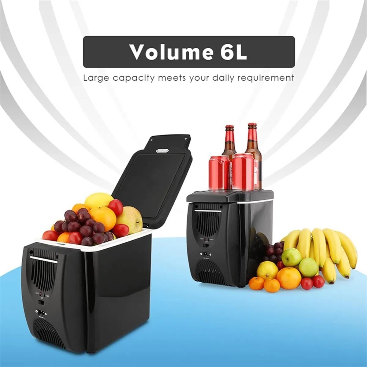 Mini refrigerador pequeño de 6L para coche, congelador y caja de refrigeración y calefacción, 2 en 1, multifunción, para viajes.