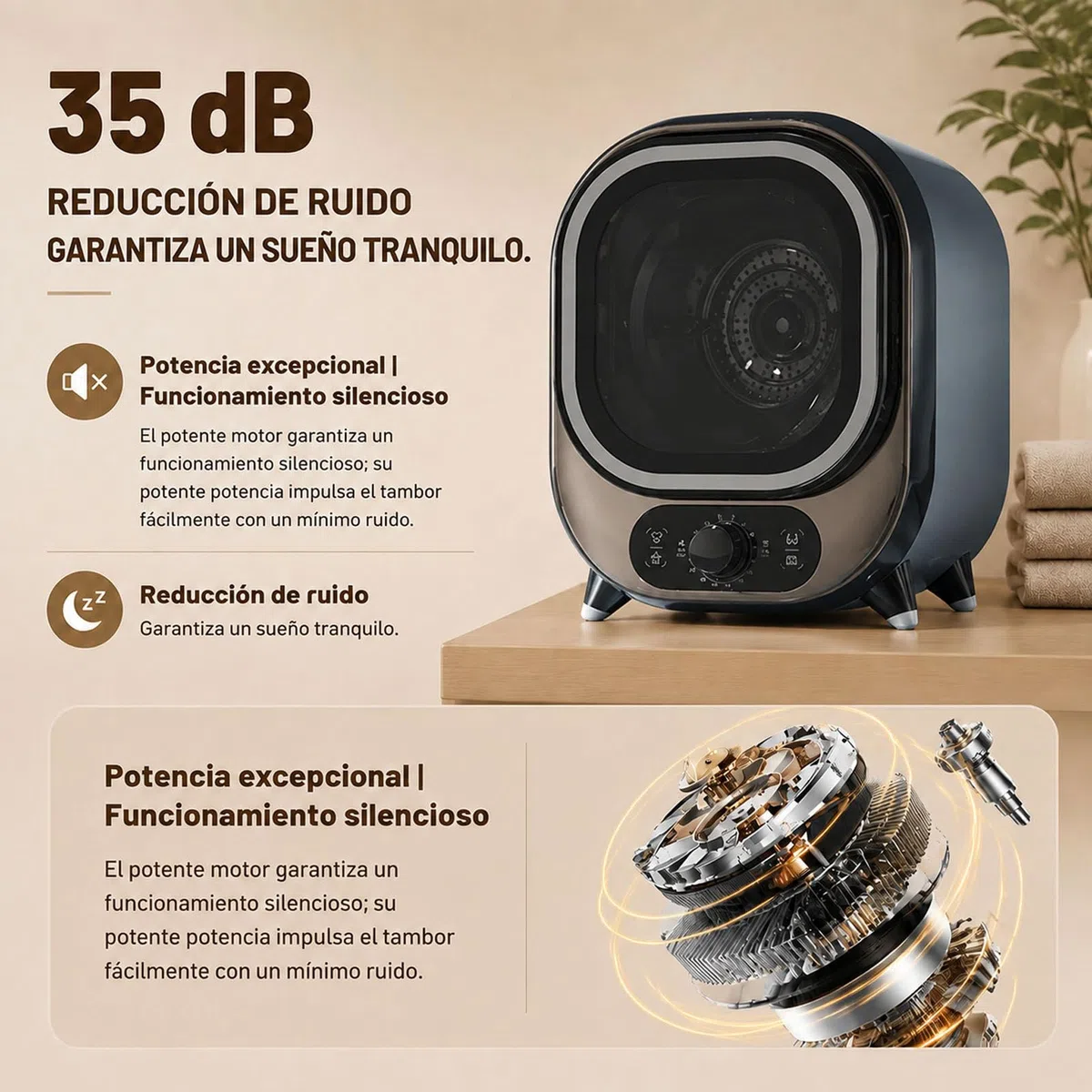 Secadora de condensación compacta de 5 kg ElegantBlue