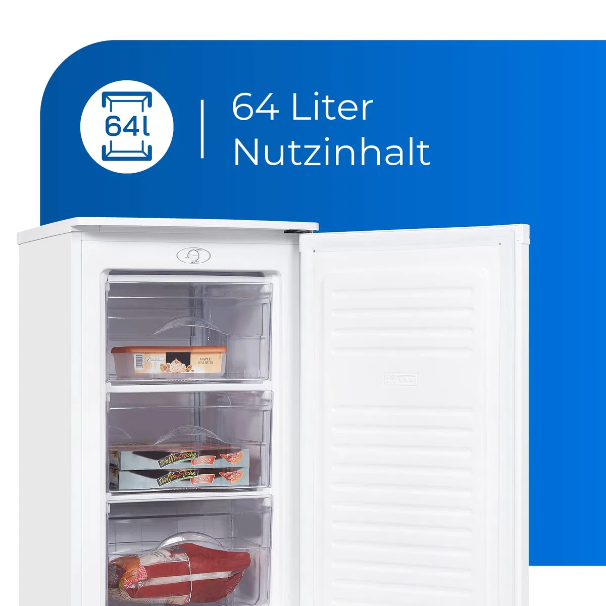 Exquisit GS111-040E - Congelador (64 L), color blanco