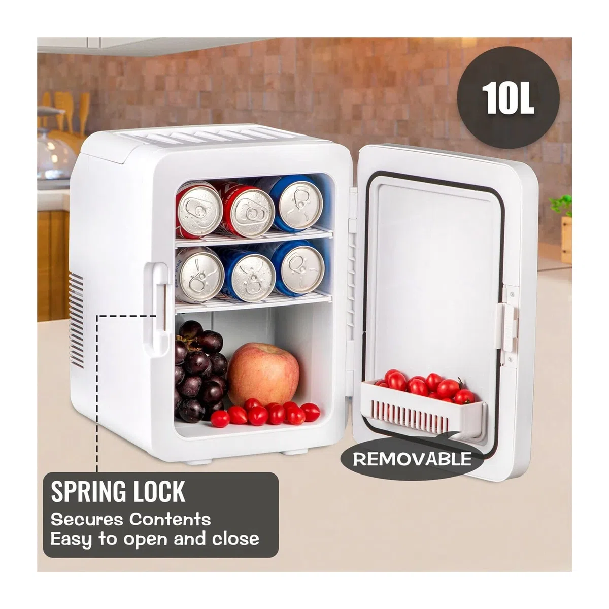 10L 15L Mini Maquillaje Nevera Coche Refrigerador Congelador Refrigerador amp;Calentador for uso doméstico en automóvil Almacenamiento de bebidas cosméticas for el cuidado de la piel(10L Black 1)