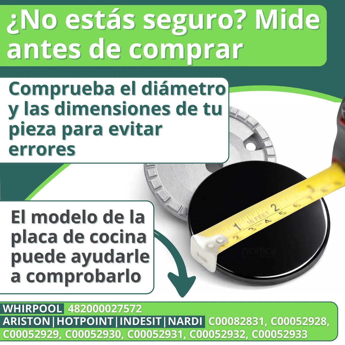 NAMAI - Juego de 5 Tapa Cocina Gas Para Quemador de Gas, 4 Tapa Lisas + 1 Placa de Triple Corona, Compatibilidad Universal, Recambios Para Cocina de Gas, Fáciles de Instalar