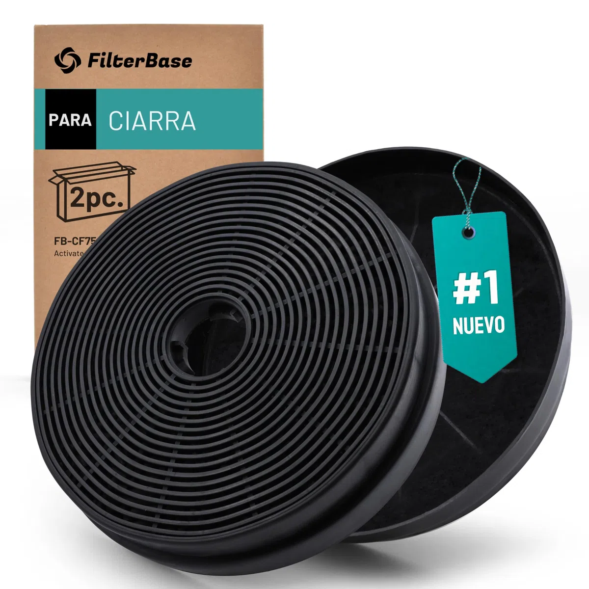 Filtro de carbón activado FilterBase® para campana extractora Ciarra CBCF003 (paquete de 2)