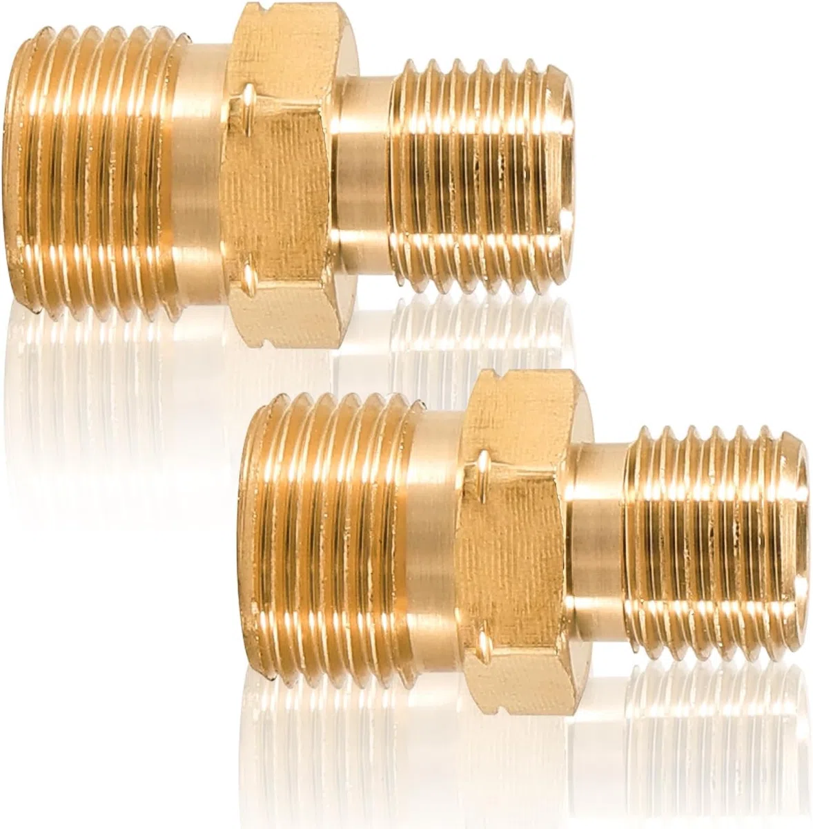 2 conectores de manguera de gas de latón, doble nippel, acoplamiento doble de propano y acetileno, manguera de gas de 1/4 pulgadas a la derecha a 3/8 pulgadas izquierda, manguera de acoplamiento de