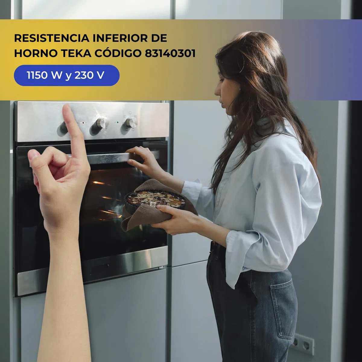 CHEFZOCO Resistencia Solera para Horno Teka, Calentador Inferior, Código Original 83140301, 1150 W 230 V, HI-535, HS-615
