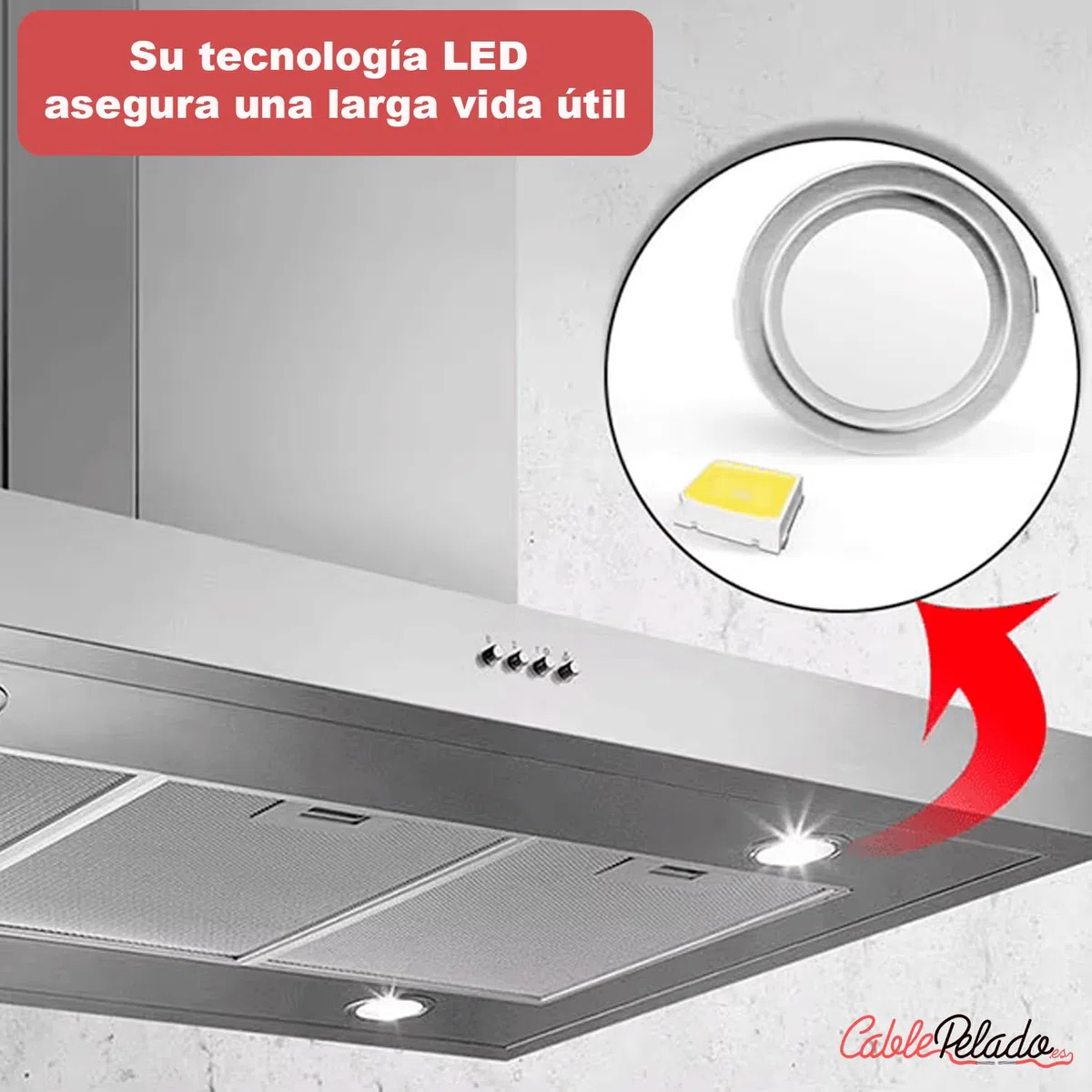 CABLEPELADO - Lámpara LED para Campana Compatible con Teka – Repuesto Compatible con Modelos CNL3 2002, CNL6400INOX, CNL9610INOX – 67 mm, 1,5W, 220V – Bombilla Eficiencia Energética A